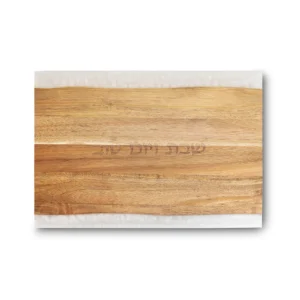 מגש חלה עץ טבעי עם אפוקסי